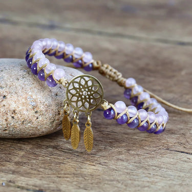 Golden Dream Catcher Amethyst Bracelet